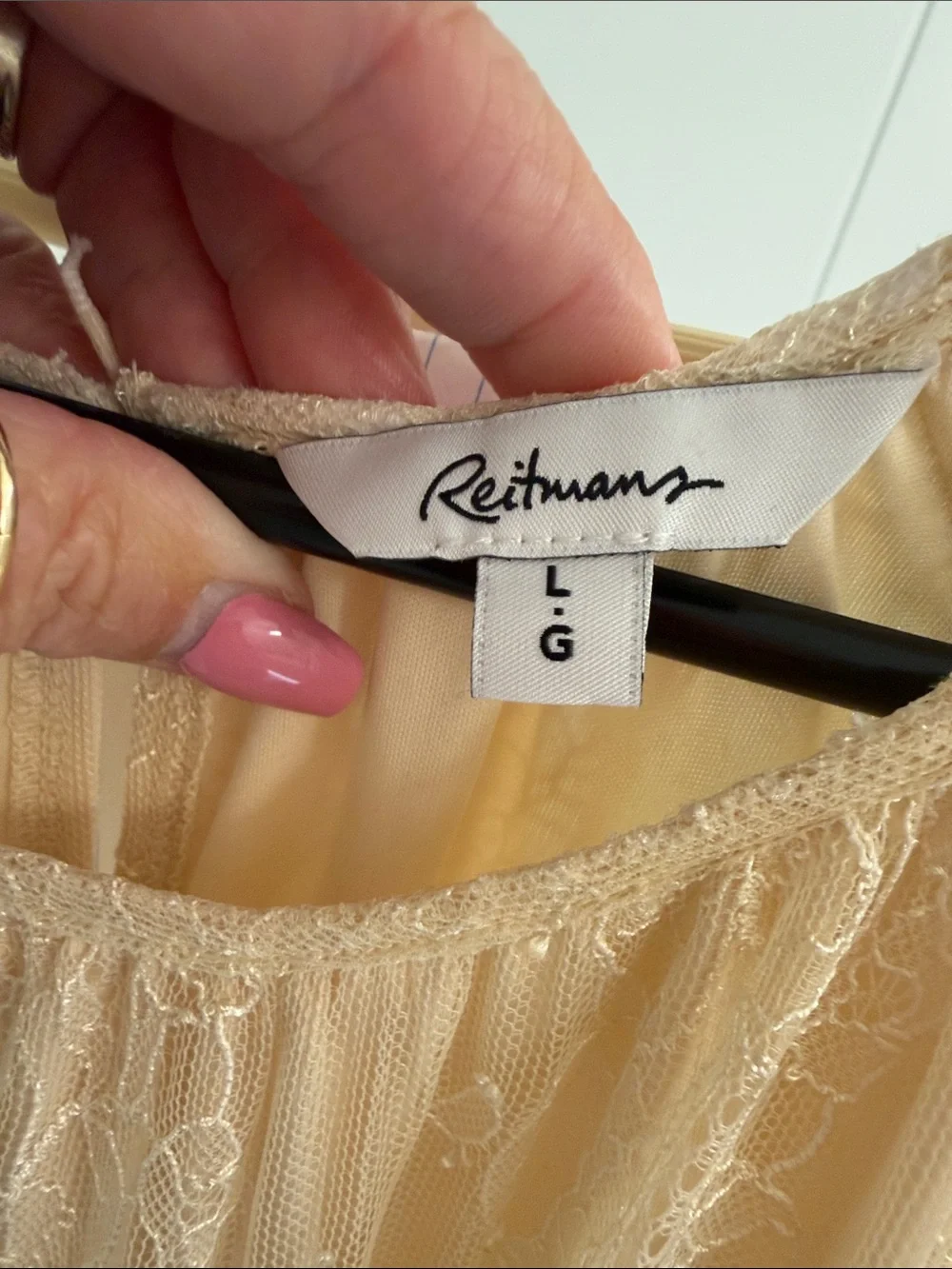 Reitmans Lace Overlay Dress in Soft Cream 27”pp/36”L Very Soft - Picture 2 of 7